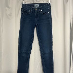 Paige women dark blue denim jeans pants size 24